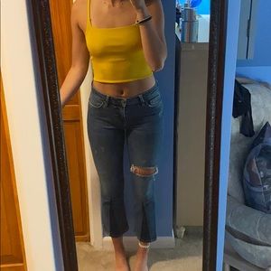 FREE PEOPLE Blue Ripped Flare Jeans - Size 26